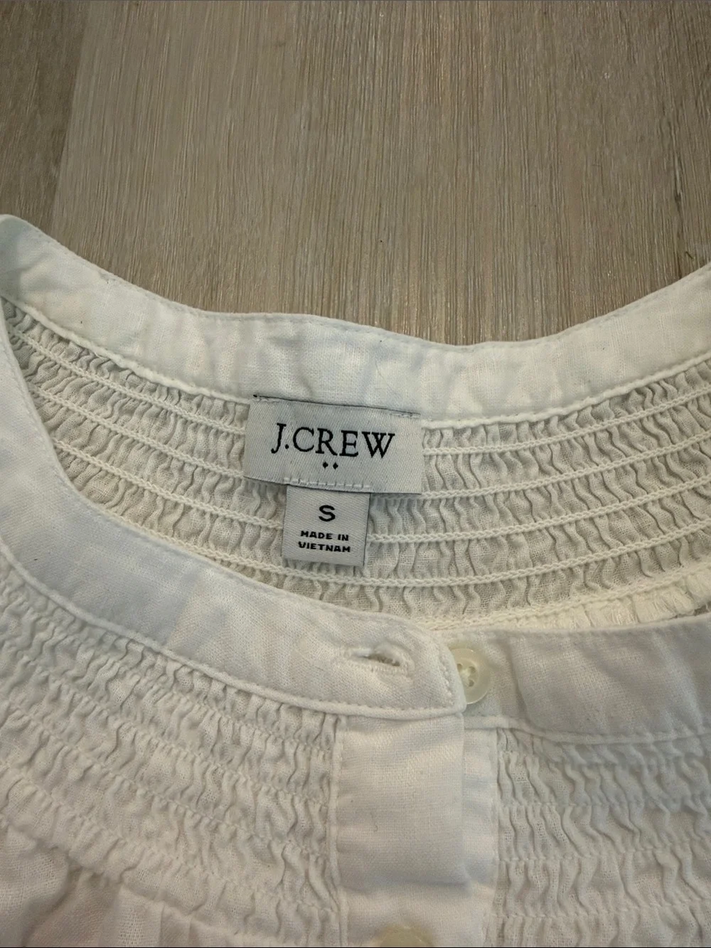 J. Crew Linen-blend short-sleeve smock neck top